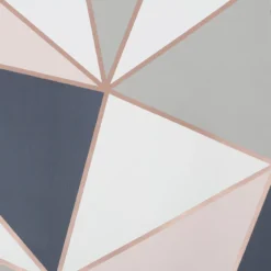 GoodHome Eastnor Navy & Pink Geometric Metallic Effect Smooth Wallpaper -Trade Point Sale goodhome eastnor navy pink geometric metallic effect smooth wallpaper5059340410234 37c