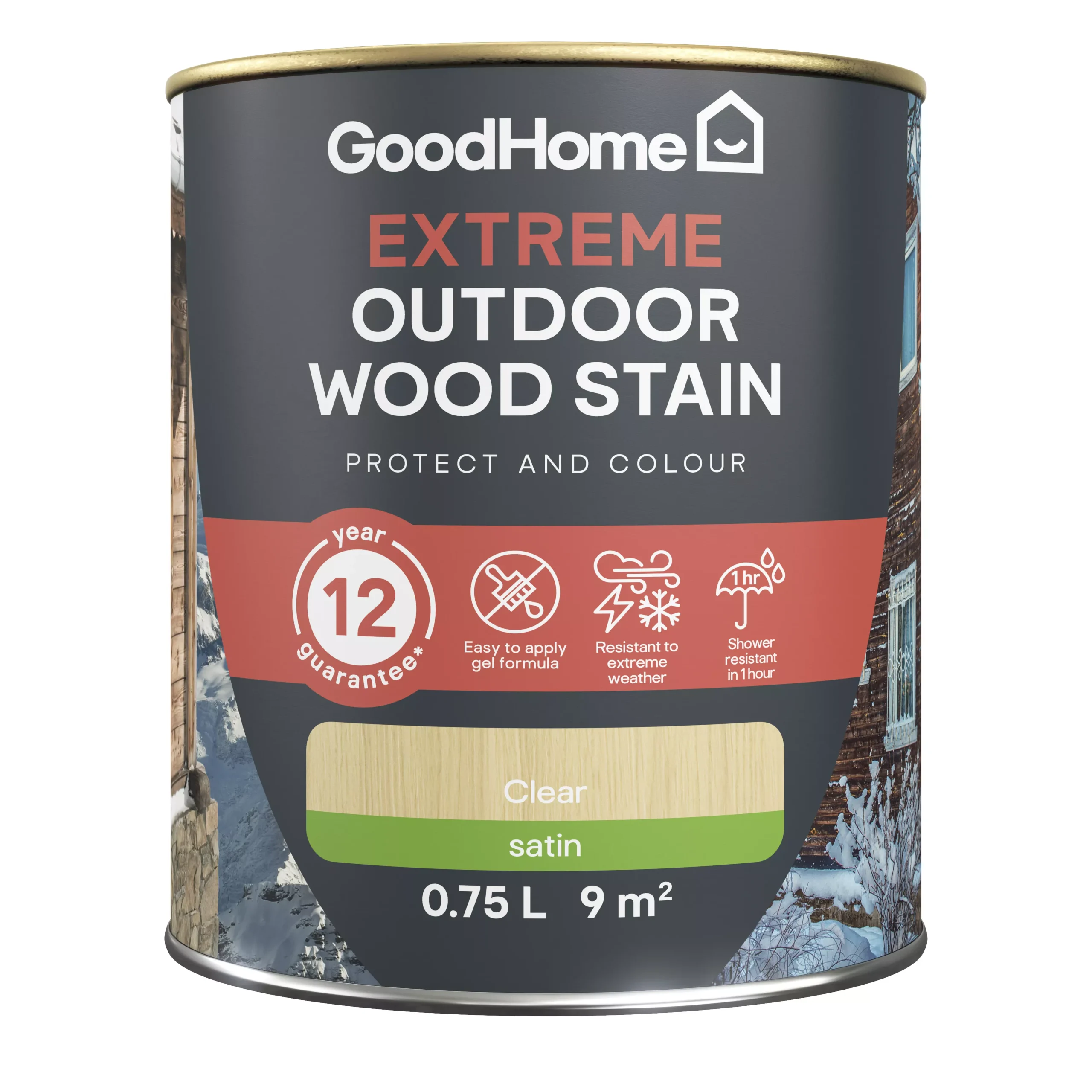 GoodHome Extreme Outdoor Clear Satin Quick Dry Wood Stain, 750ml 4 GoodHome Extreme Outdoor Clear Satin Quick Dry Wood Stain, 750ml - Image 2