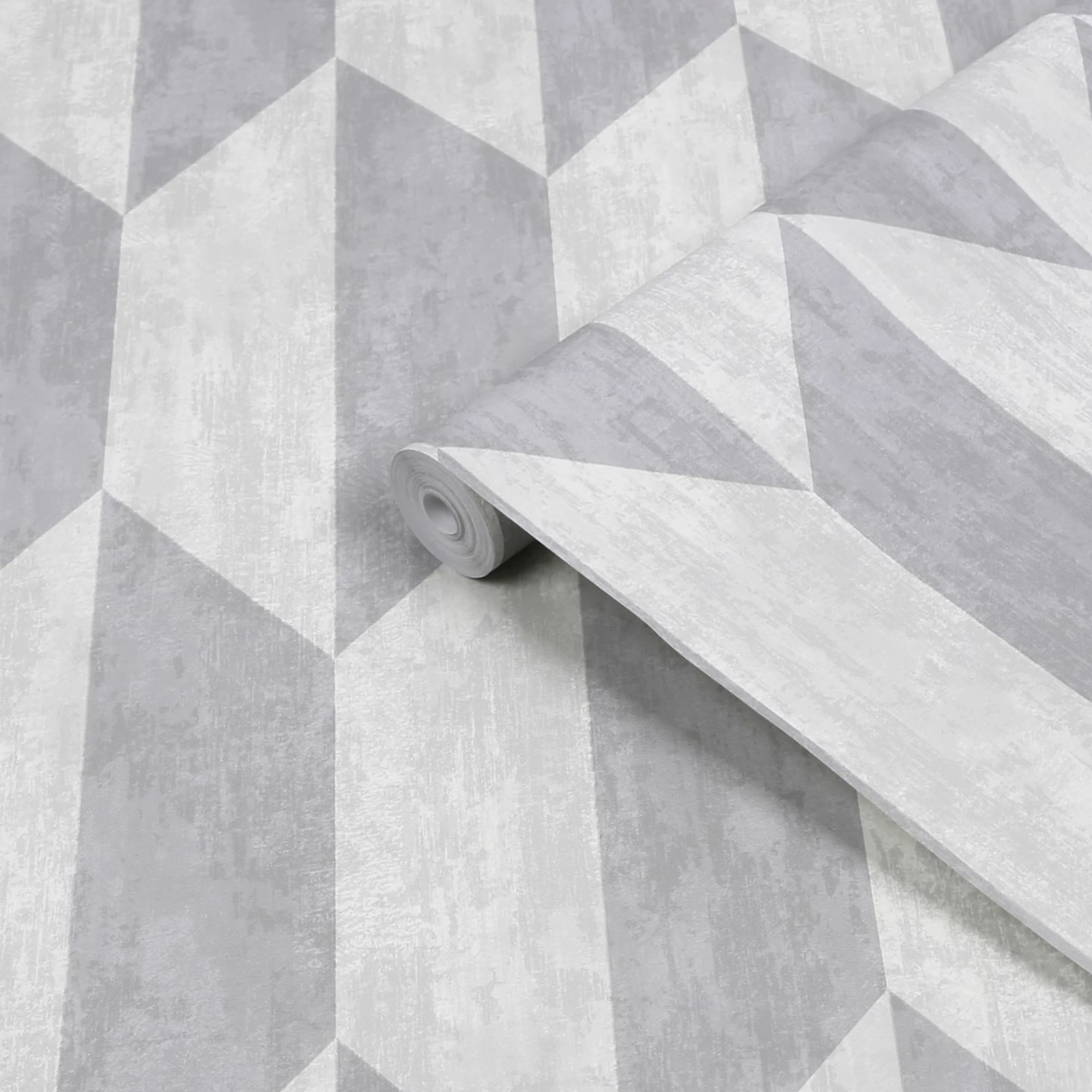 GoodHome Garnet Grey Geometric Silver Effect Textured Wallpaper 3 GoodHome Garnet Grey Geometric Silver Effect Textured Wallpaper