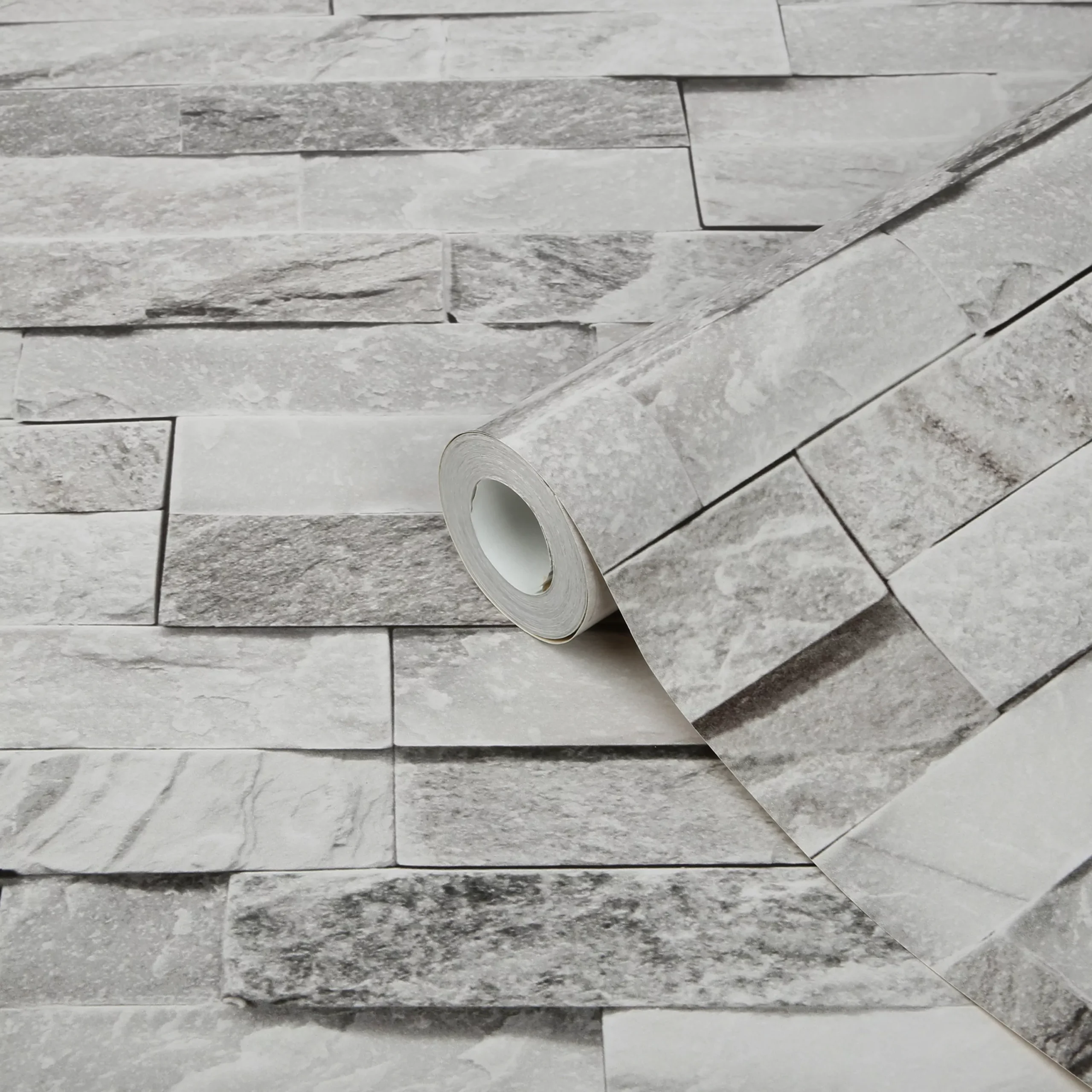 GoodHome Jori Grey & White Brick Textured Wallpaper 3 GoodHome Jori Grey & White Brick Textured Wallpaper