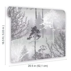 GoodHome Kitley Black & Grey Trees Metallic Effect Smooth Wallpaper -Trade Point Sale goodhome kitley black grey trees metallic effect smooth wallpaper5059340410319 02t