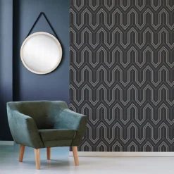 GoodHome Lisle Charcoal Geometric Metallic Effect Textured Wallpaper 11 GoodHome Lisle Charcoal Geometric Metallic Effect Textured Wallpaper -Trade Point Sale goodhome lisle charcoal geometric metallic effect textured wallpaper5059340410432 20i
