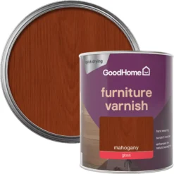 GoodHome Mahogany Gloss Multi-surface Furniture Wood Varnish, 750ml