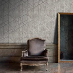 GoodHome Mirgan Light Grey Geometric Pearl Effect Textured Wallpaper -Trade Point Sale goodhome mirgan light grey geometric pearl effect textured wallpaper5059340409719 01i