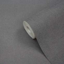 GoodHome Moivre Dark Grey Concrete Effect Textured Wallpaper