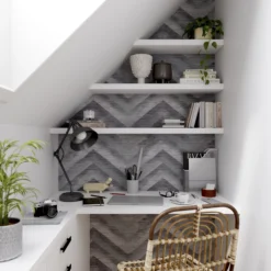 GoodHome Moone Grey Geometric Chevron Textured Wallpaper -Trade Point Sale goodhome moone grey geometric chevron textured wallpaper5059340409771 02i