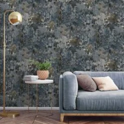 GoodHome Nivosa Navy Concrete Effect Textured Wallpaper 8 GoodHome Nivosa Navy Concrete Effect Textured Wallpaper -Trade Point Sale goodhome nivosa navy concrete effect textured wallpaper5059340409863 01i