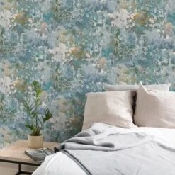 GoodHome Nivosa Teal Coloured Concrete Plaster Effect Embossed Wallpaper -Trade Point Sale goodhome nivosa teal coloured concrete plaster effect embossed wallpaper3663602485735 01i