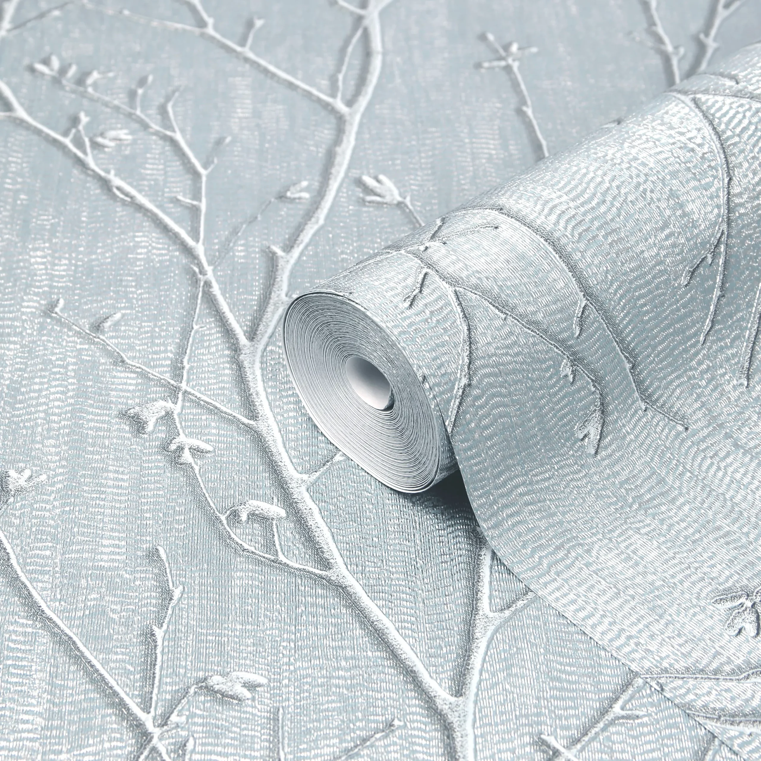 GoodHome Obetia Teal Tree Metallic Effect Textured Wallpaper 3 GoodHome Obetia Teal Tree Metallic Effect Textured Wallpaper