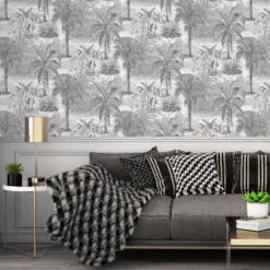 GoodHome Onyk Grey Jungle Textured Wallpaper -Trade Point Sale goodhome onyk grey jungle textured wallpaper5059340409924 01i