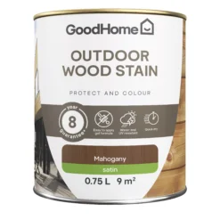 GoodHome Outdoor Mahogany Satin Quick Dry Wood Stain, 750ml 7 GoodHome Outdoor Mahogany Satin Quick Dry Wood Stain, 750ml -Trade Point Sale goodhome outdoor mahogany satin quick dry wood stain 750ml5059340297422 02c