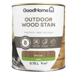 Trade Point Sale -Trade Point Sale goodhome outdoor mid oak satin quick dry wood stain 750ml5059340297408 02c