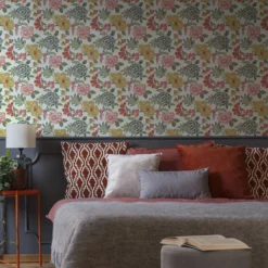 GoodHome Padworth Blue, Cream & Red Floral Textured Wallpaper -Trade Point Sale goodhome padworth blue cream red floral textured wallpaper5059340410562 21i