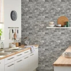 GoodHome Pernay Grey Brick Glitter Effect Textured Wallpaper -Trade Point Sale goodhome pernay grey brick glitter effect textured wallpaper3663602559672 01i