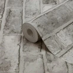 GoodHome Pernay Grey Brick Glitter Effect Textured Wallpaper -Trade Point Sale goodhome pernay grey brick glitter effect textured wallpaper3663602559672 36c