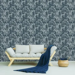 GoodHome Pumpe Blue Palm Trees Textured Wallpaper -Trade Point Sale goodhome pumpe blue palm trees textured wallpaper5059340410081 01i