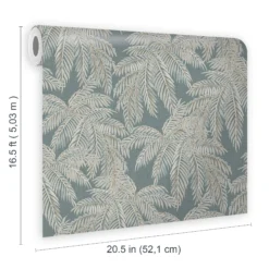 GoodHome Pyroo Sage Palm Trees Textured Wallpaper -Trade Point Sale goodhome pyroo sage palm trees textured wallpaper5059340410104 02t
