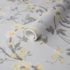 GoodHome Sandridge Grey & Yellow Floral Metallic Effect Smooth Wallpaper -Trade Point Sale goodhome sandridge grey yellow floral metallic effect smooth wallpaper5059340433455 01c