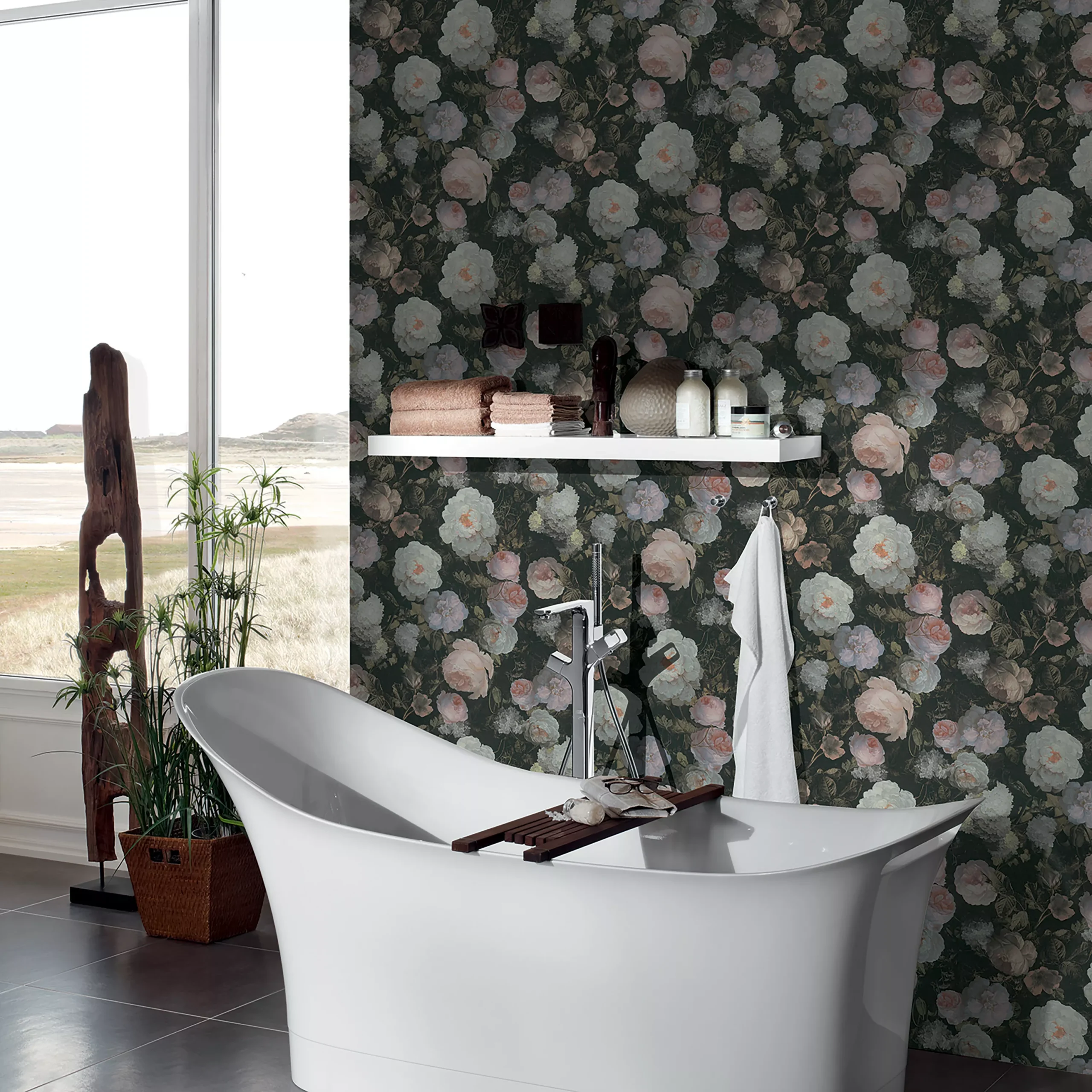 GoodHome Serpin Soft Pink Floral Distressed Effect Textured Wallpaper 5 GoodHome Serpin Soft Pink Floral Distressed Effect Textured Wallpaper - Image 3