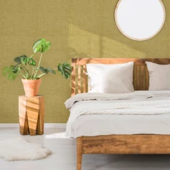 GoodHome Shung Ochre Woven Effect Textured Wallpaper -Trade Point Sale goodhome shung ochre woven effect textured wallpaper5059340410852 21i