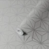 GoodHome Tattenhall Grey Geometric Metallic Effect Textured Wallpaper -Trade Point Sale goodhome tattenhall grey geometric metallic effect textured wallpaper5059340410630 01c
