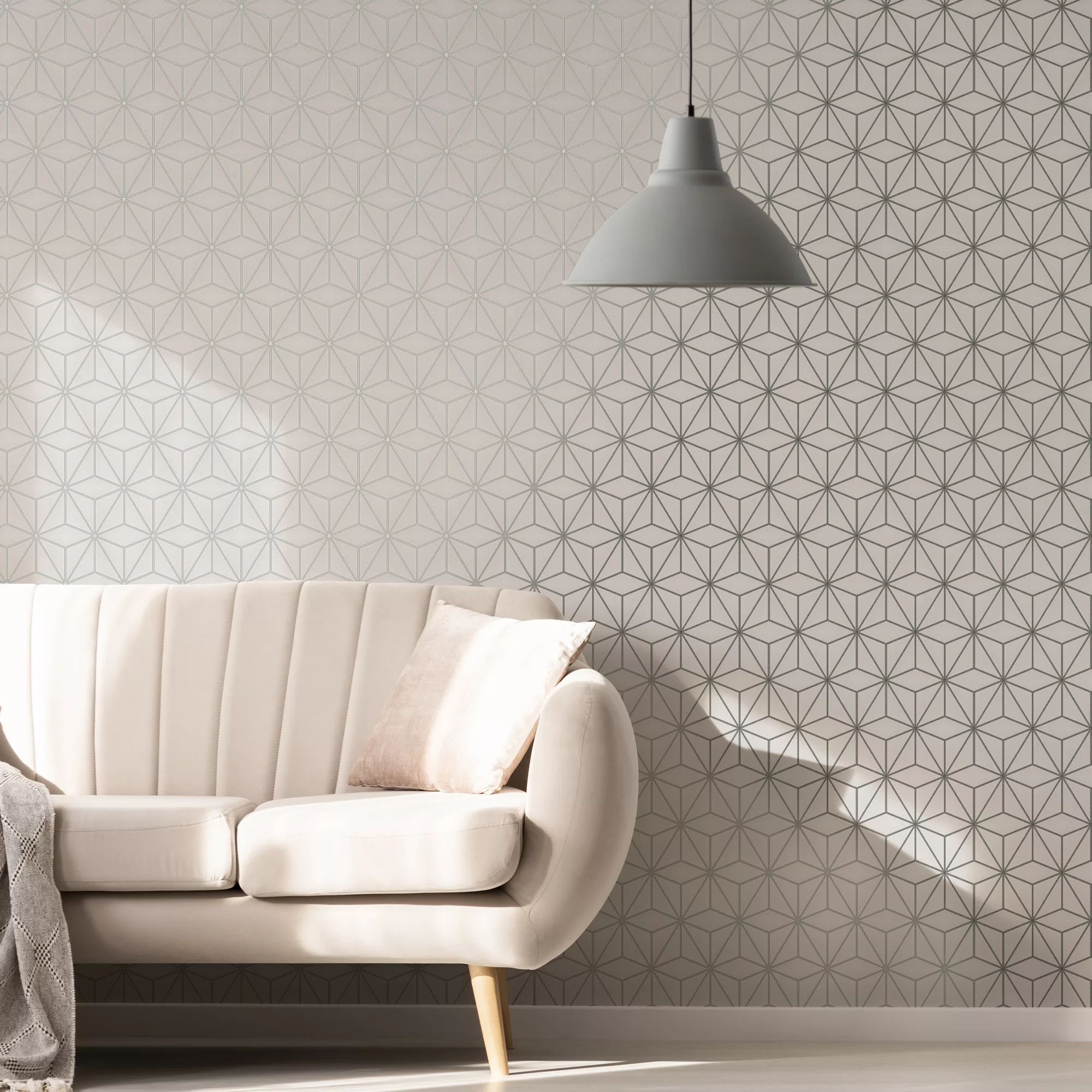 GoodHome Tattenhall Grey Geometric Metallic Effect Textured Wallpaper 6 GoodHome Tattenhall Grey Geometric Metallic Effect Textured Wallpaper - Image 4