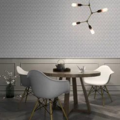 GoodHome Tiverton Grey Geometric Silver Effect Textured Wallpaper -Trade Point Sale goodhome tiverton grey geometric silver effect textured wallpaper5059340410401 01i