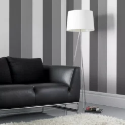 GoodHome Unity Grey & White Striped Textured Wallpaper Sample -Trade Point Sale goodhome unity grey white striped textured wallpaper sample5397007016949 01i BQ