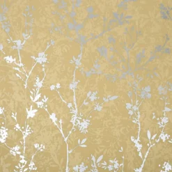 GoodHome Wavendon Yellow Sprig Silver Effect Textured Wallpaper -Trade Point Sale goodhome wavendon yellow sprig silver effect textured wallpaper5059340410456 02c