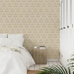 Grandeco Beige Flamingo Metallic Effect Embossed Wallpaper -Trade Point Sale grandeco beige flamingo metallic effect embossed wallpaper5411012481360 01i bq