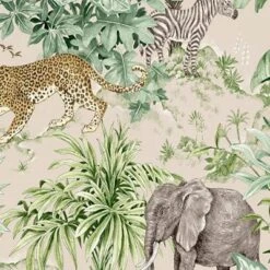 Grandeco Green Safari Jungle Smooth Wallpaper -Trade Point Sale grandeco green safari jungle smooth wallpaper5411012481353 37c bq