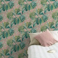 Grandeco Pink Palm Leaves Embossed Wallpaper 9 Grandeco Pink Palm Leaves Embossed Wallpaper -Trade Point Sale grandeco pink palm leaves embossed wallpaper5411012481339 02i bq