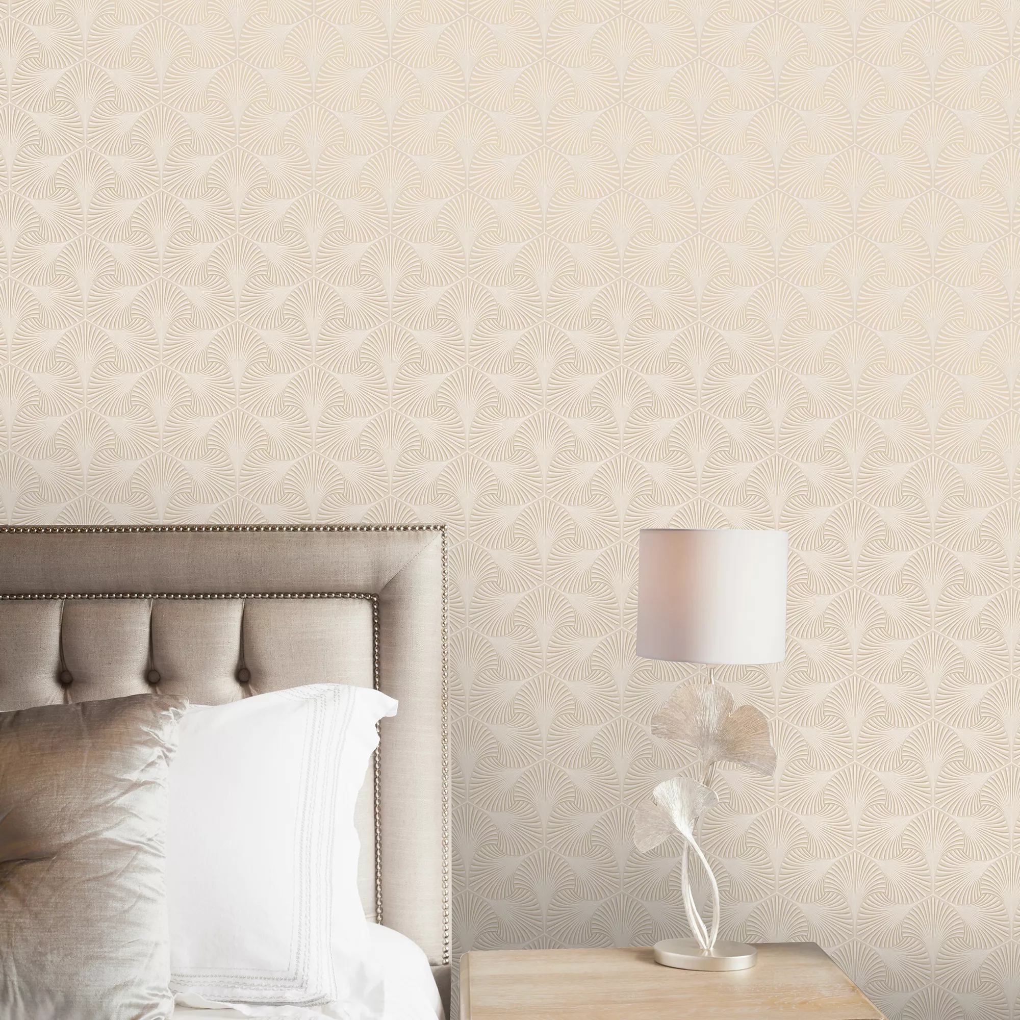 Holden Décor Cream Geometric Metallic Effect Textured Wallpaper 5 Holden Décor Cream Geometric Metallic Effect Textured Wallpaper - Image 3