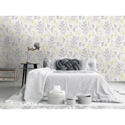 Holden Décor Statement Farley Grey & Yellow Floral Smooth Wallpaper -Trade Point Sale holden decor statement farley grey yellow floral smooth wallpaper5022976418950 01i bq