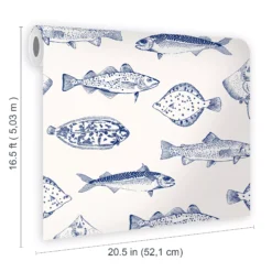 Joules Blue Fish Smooth Wallpaper -Trade Point Sale joules blue fish smooth wallpaper5011583526424 02t bq