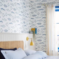 Joules Blue Fish Smooth Wallpaper -Trade Point Sale joules blue fish smooth wallpaper5011583526424 20i bq