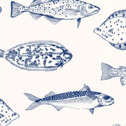 Joules Blue Fish Smooth Wallpaper -Trade Point Sale joules blue fish smooth wallpaper5011583526424 37c bq