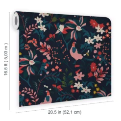 Joules Fields Edge Navy Floral Smooth Wallpaper -Trade Point Sale joules fields edge navy floral smooth wallpaper5011583526844 02t bq