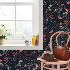 Joules Fields Edge Navy Floral Smooth Wallpaper -Trade Point Sale joules fields edge navy floral smooth wallpaper5011583526844 20i bq