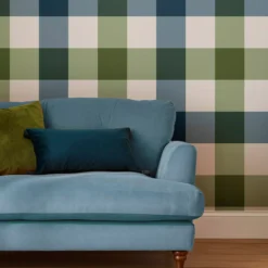 Joules Green Jumbo Gingham Smooth Wallpaper -Trade Point Sale joules green jumbo gingham smooth wallpaper5011583527056 20i bq