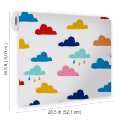Joules Multicolour Rainbow Cloud Smooth Wallpaper -Trade Point Sale joules multicolour rainbow cloud smooth wallpaper5011583527261 02t bq