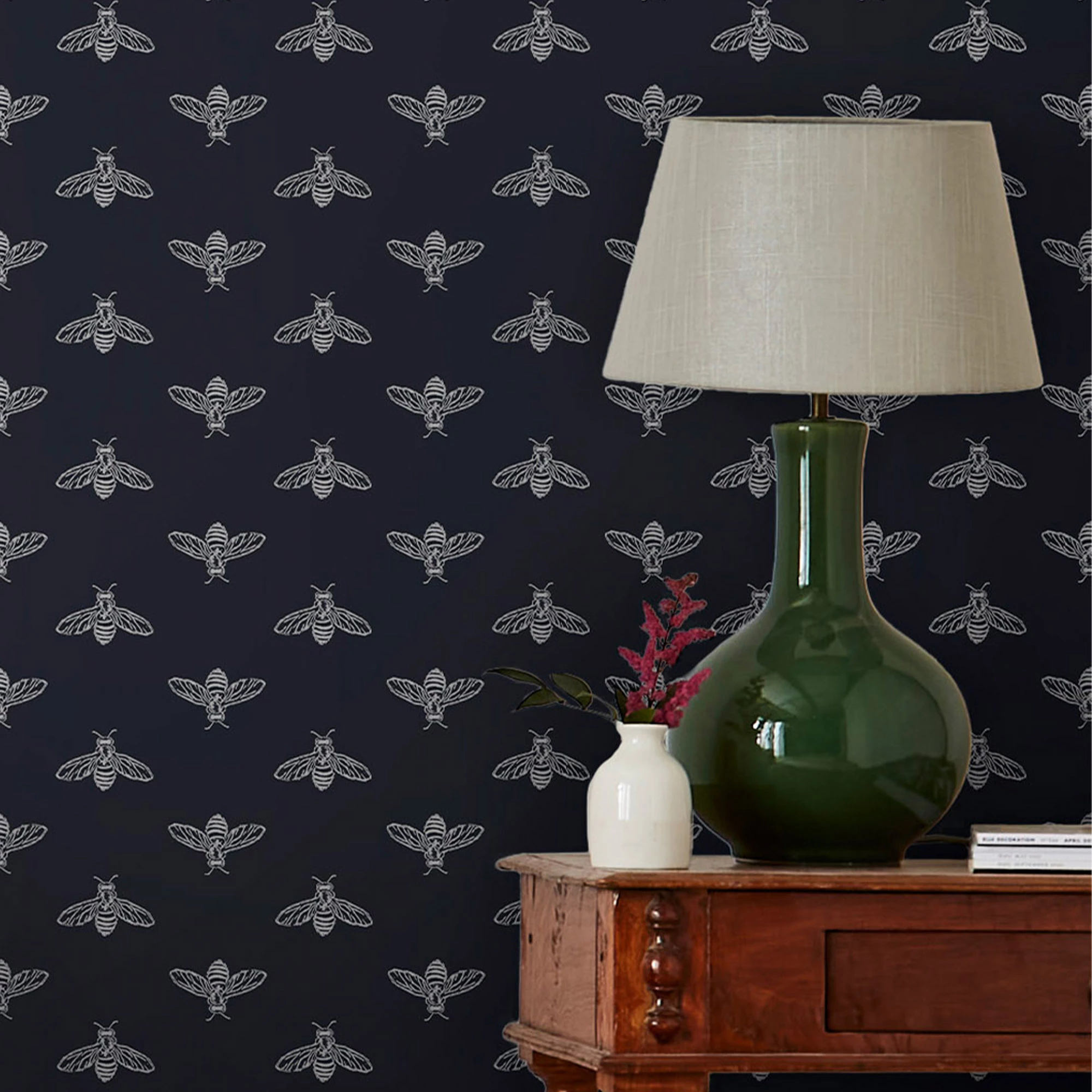 Joules Navy Bee Smooth Wallpaper 7 Joules Navy Bee Smooth Wallpaper - Image 5
