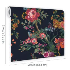 Joules Navy Floral Forest Smooth Wallpaper -Trade Point Sale joules navy floral forest smooth wallpaper5011583526516 02t bq
