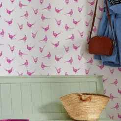Joules Pink Pheasant Smooth Wallpaper -Trade Point Sale joules pink pheasant smooth wallpaper5011583526332 20i bq