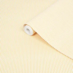 Joules Yellow Country Critters Stripe Smooth Wallpaper