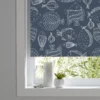 Kitchen & Bathroom Blinds Corded Fish Print Navy Blackout Roller Blind (W)90cm (L)180cm -Trade Point Sale kitchen bathroom blinds corded fish print navy blackout roller blind w 90cm l 180cm5059340459349 01i