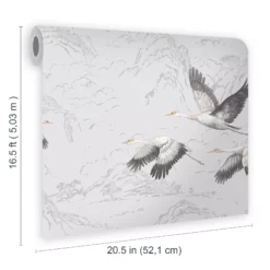 Laura Ashley Animalia Bird Silver Effect Smooth Wallpaper -Trade Point Sale laura ashley animalia bird silver effect smooth wallpaper5011583468267 02t bq