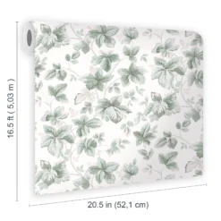 Laura Ashley Autumn Sage Green Leaves Smooth Wallpaper -Trade Point Sale laura ashley autumn sage green leaves smooth wallpaper5011583524260 02t bq