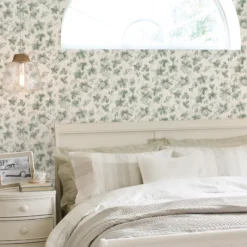 Laura Ashley Autumn Sage Green Leaves Smooth Wallpaper -Trade Point Sale laura ashley autumn sage green leaves smooth wallpaper5011583524260 21i bq