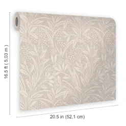 Laura Ashley Barley Neutral Leaf Smooth Wallpaper -Trade Point Sale laura ashley barley neutral leaf smooth wallpaper5011583466645 02t bq